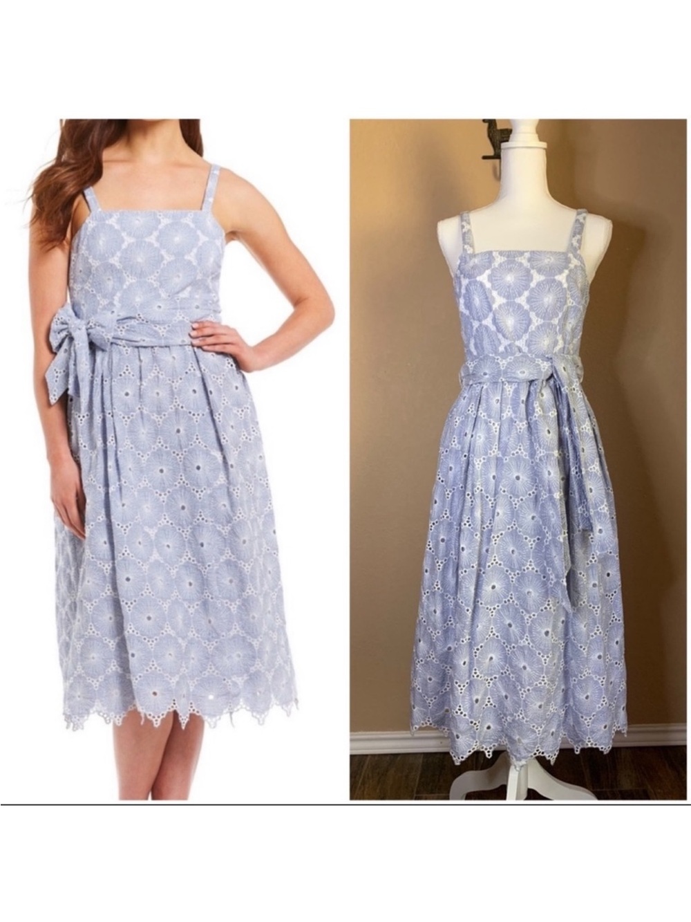 Antonio Melani Blue Eyelet Dress